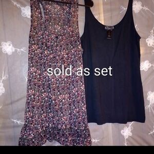 Fire Los Angeles Floral and Black Tank Top Set